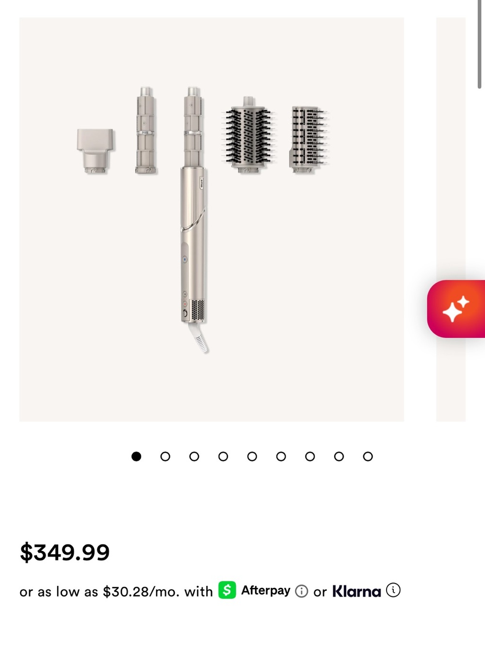 Beige Multi-Head Styling Tool with Interchangeable Attachments